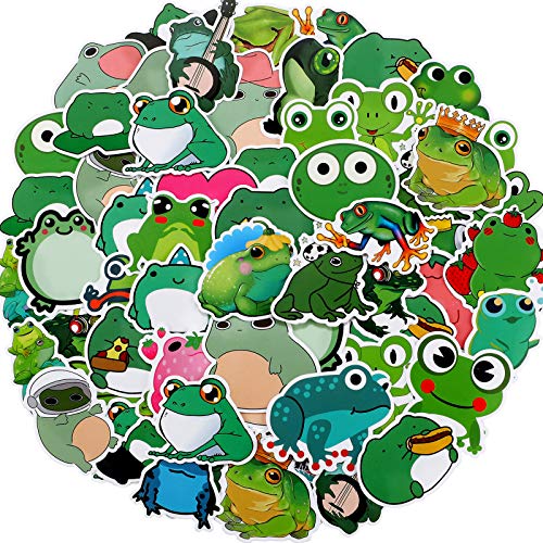 150 Pieces Frog Stickers Vinyl Frog Decals Cute Frog Waterproof Stickers Funny Cartoon Frog Laptop Stickers for Computer Luggage Guitar Bottle Refrigerator Bicycle Skateboard Decoration