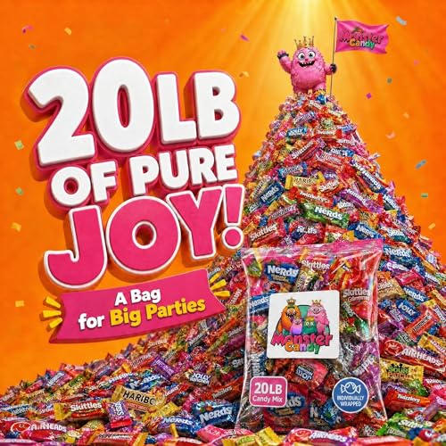 Image of Party Favor Candy Mix - 20 lb Party Stuffers - Goodie Bag Stuffers for Kids - Variety Pack - Bulk Candy Bags - Individually Wrapped Candies - Parade Candies - Valentine's Day - July 4th
