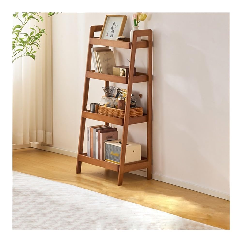 Librerie Scaffale a Scala for Libri Semplice portaoggetti autoportante for Snack Contro Il Muro Adatto for Bagno, Soggiorno, Studio, Ufficio(Bruin,Grande)