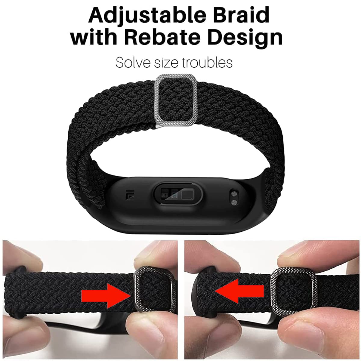 Keecuty Nylon Bracelet for Mi Band 6/5/4/3 Smartwatch Replacement Band Elastic Fabric Braided Soft Nylon Sports Bracelets Elasticity Breathable Expandable Watch Strap - Image 2