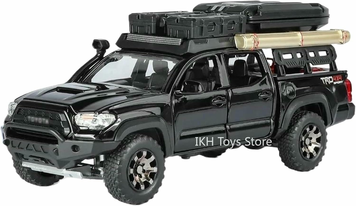 Deaver For Tacoma Black Diecast 1:32 For Toyotas For Tacoma For Prado Scale Alloy Car Models Realistic Openable Door Finished Vehicle Model(For Tacoma Black)