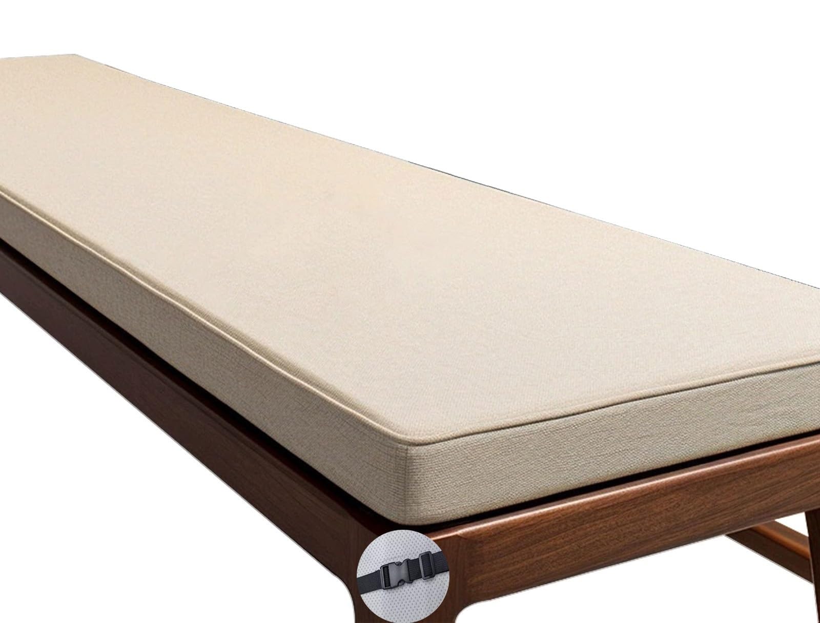 Coussin de Banc Extérieur 1/2/3/4 places, Amovible Antidérapant Mobilier d'extérieur Coussin d'assise Rectangulaire - Confortable Coussins pour terrasse, Balcon, Banquette(Beige clair,120x40cm/47x16in