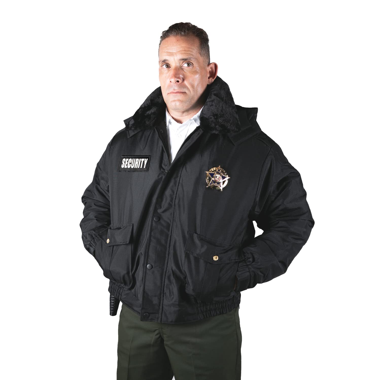 100% Nylon Oxford All Season Deluxe Plain and Security Bomber Jacket