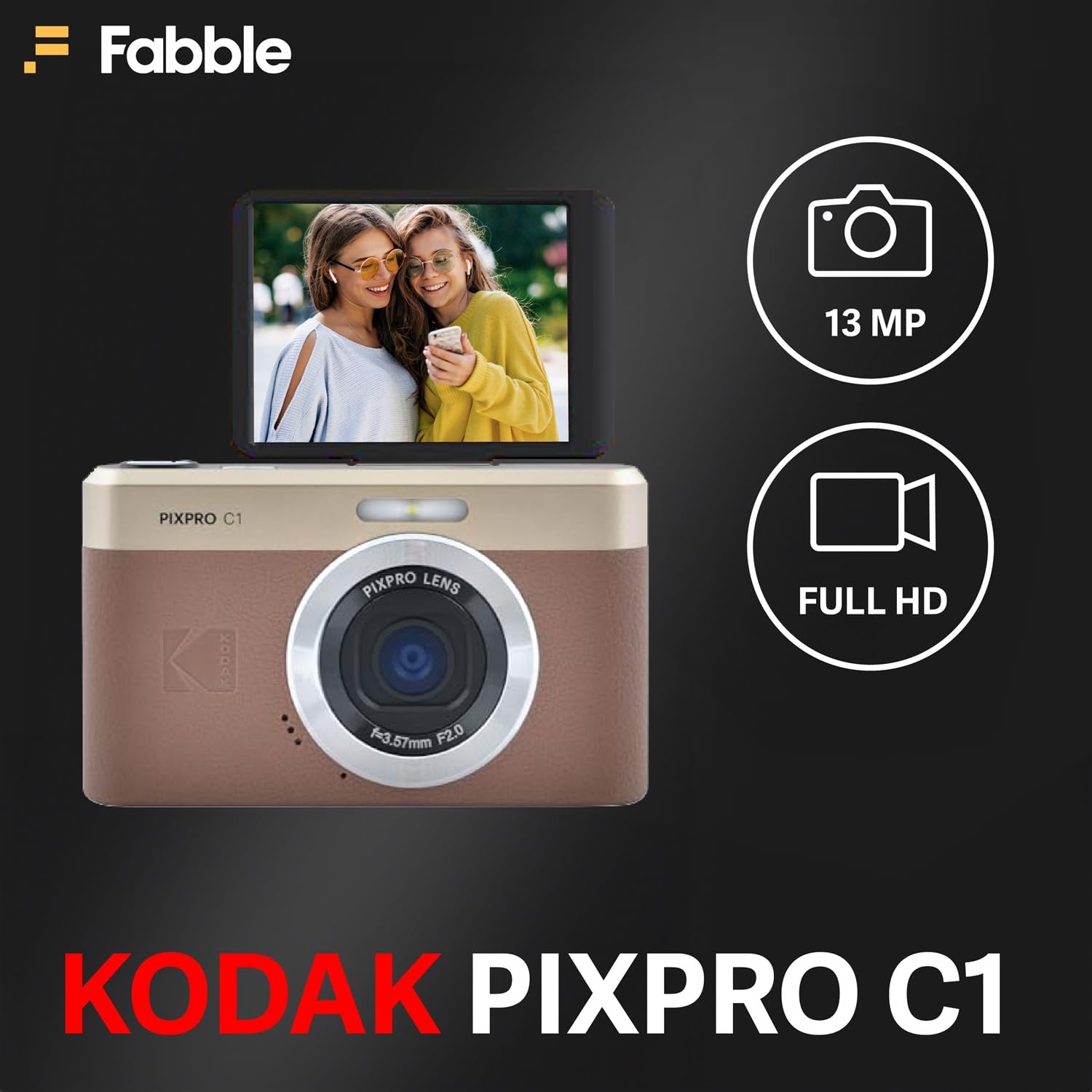 Amazon | Kodak PIXPRO C1 コンパクトデジタルカメラ(ブラウン) 32GB 