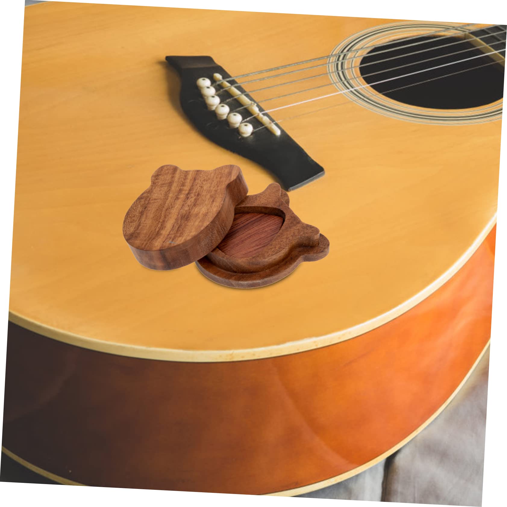 ibasenice 5juegos Púas De Guitarra De Madera Estuche Púas De Guitarra Duraderas y Prácticas Incluye Soporte para Almacenamiento y Transporte para Músicos y Principiantes