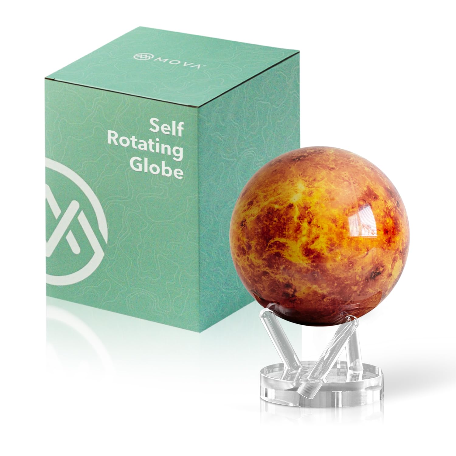 MOVA Globe - Venus Signature (6") | Solar Powered Rotating Planet Model for Decor or STEM Learning | Based on NASA Imagery