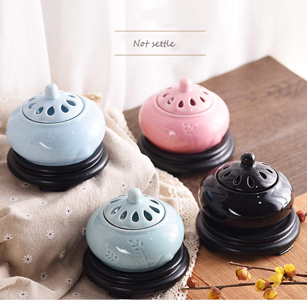 Contrôle de la température de synchronisation Brûleur d'encens, Four électronique d'aromathérapie en céramique, Bois d'agar Huile Essentielle Diffuseur électrique Porcelaine de Maison