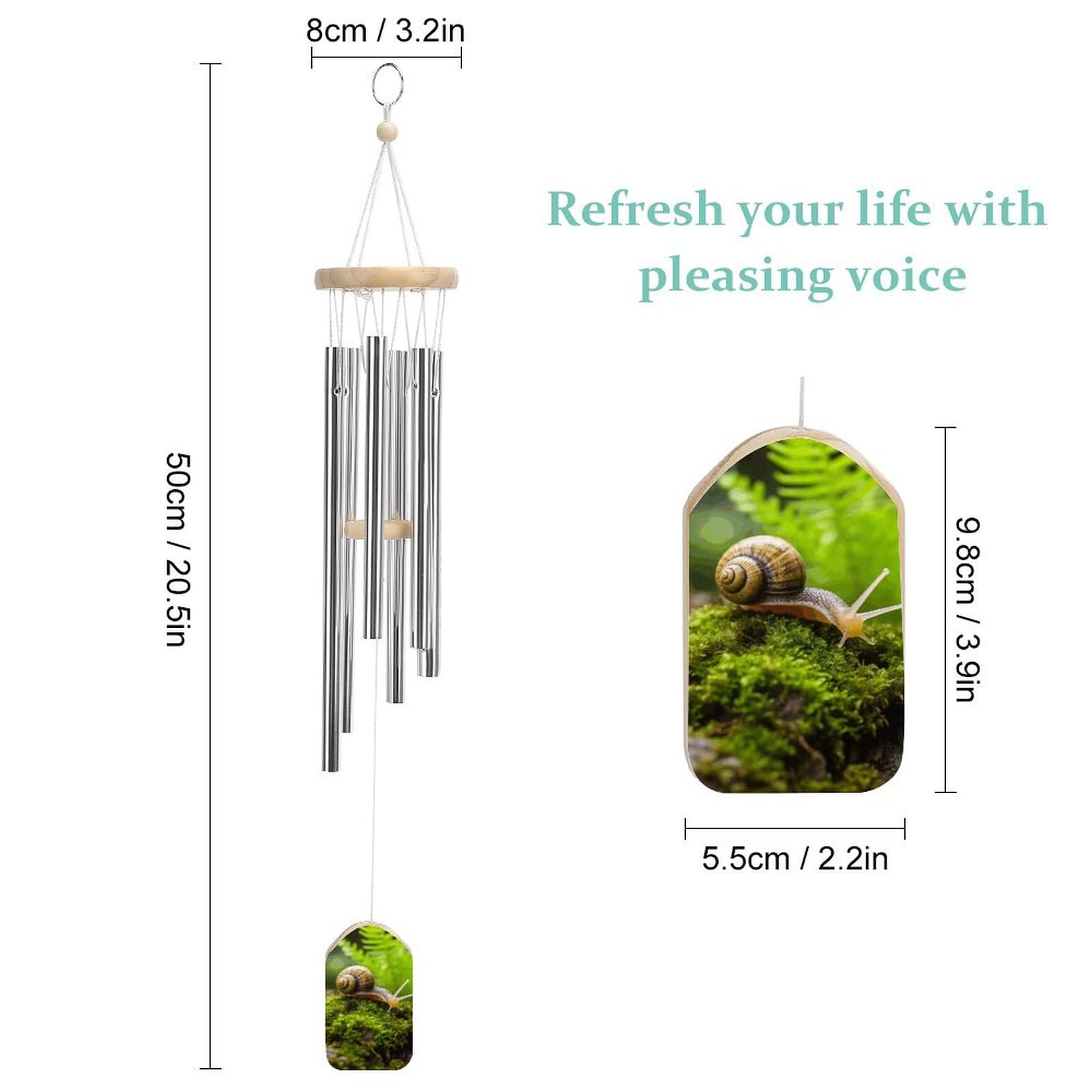 Outdoor Wind Chimes, Snail Crawling Printed Wind Chimes,Simple Wind Chimes,Curtain Wind Chimes for Home Decoration