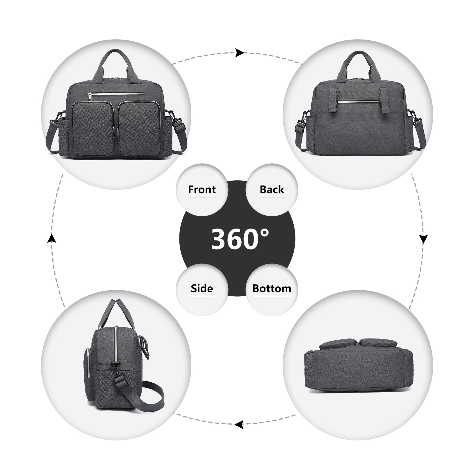KONO Borsa Fasciatoio Passeggino Neonato, Grande Capacità e Impermeabile con Fasciatoio Portatile e Ganci Passeggini, Leggera per Viaggi Ospedale Parto Aereo, Ideale per Mamma e Papà