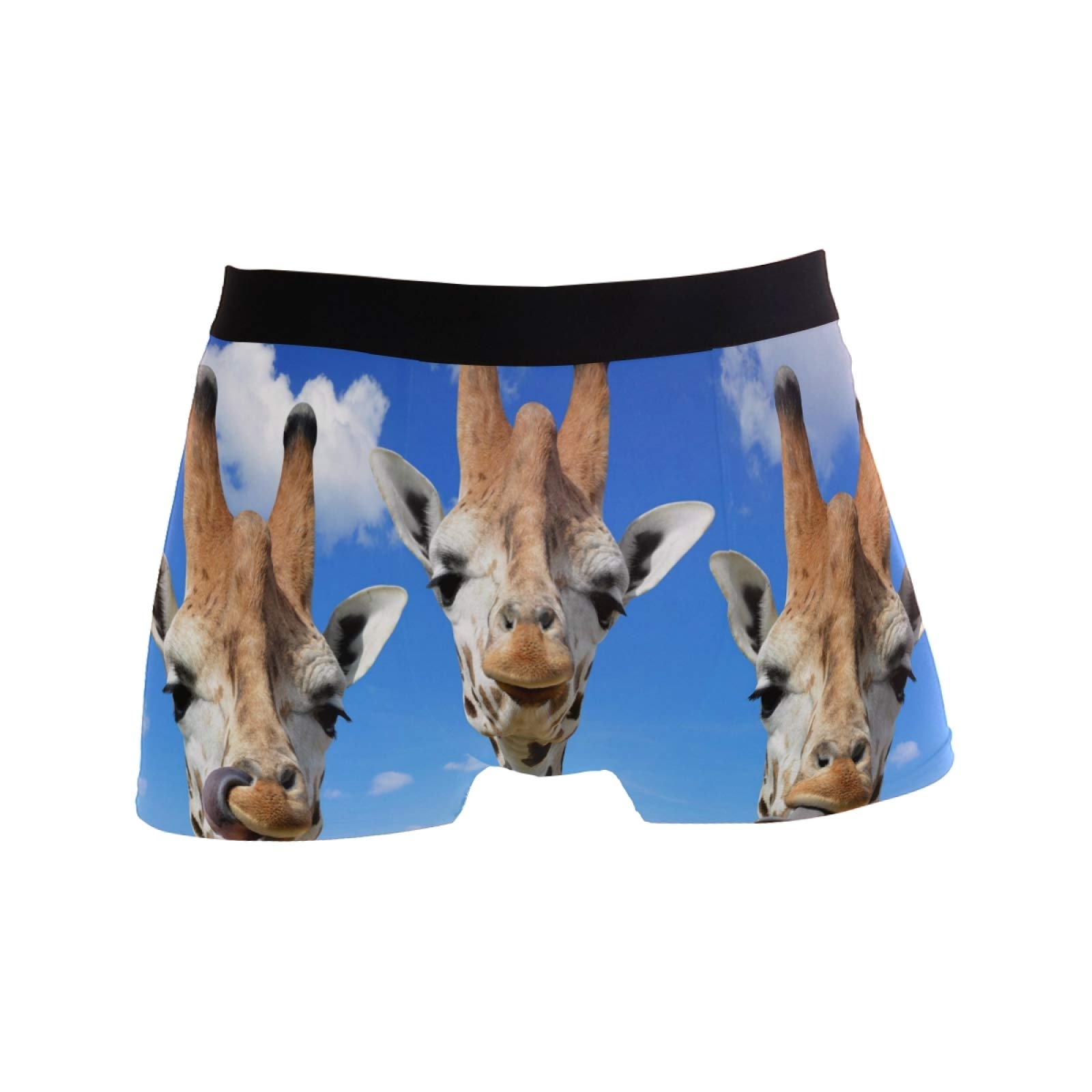 Linomo Men's Boxer Briefs Cute Animal Giraffe Face Boxers Shorts Underwear Underpants