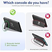 Vista 2 de COMCOOL Dockable Case for Nintendo Switch 3 in 1 Protective Cover Case for Nintendo Switch and Joy-Con Controller with Screen Protector - Gary Black