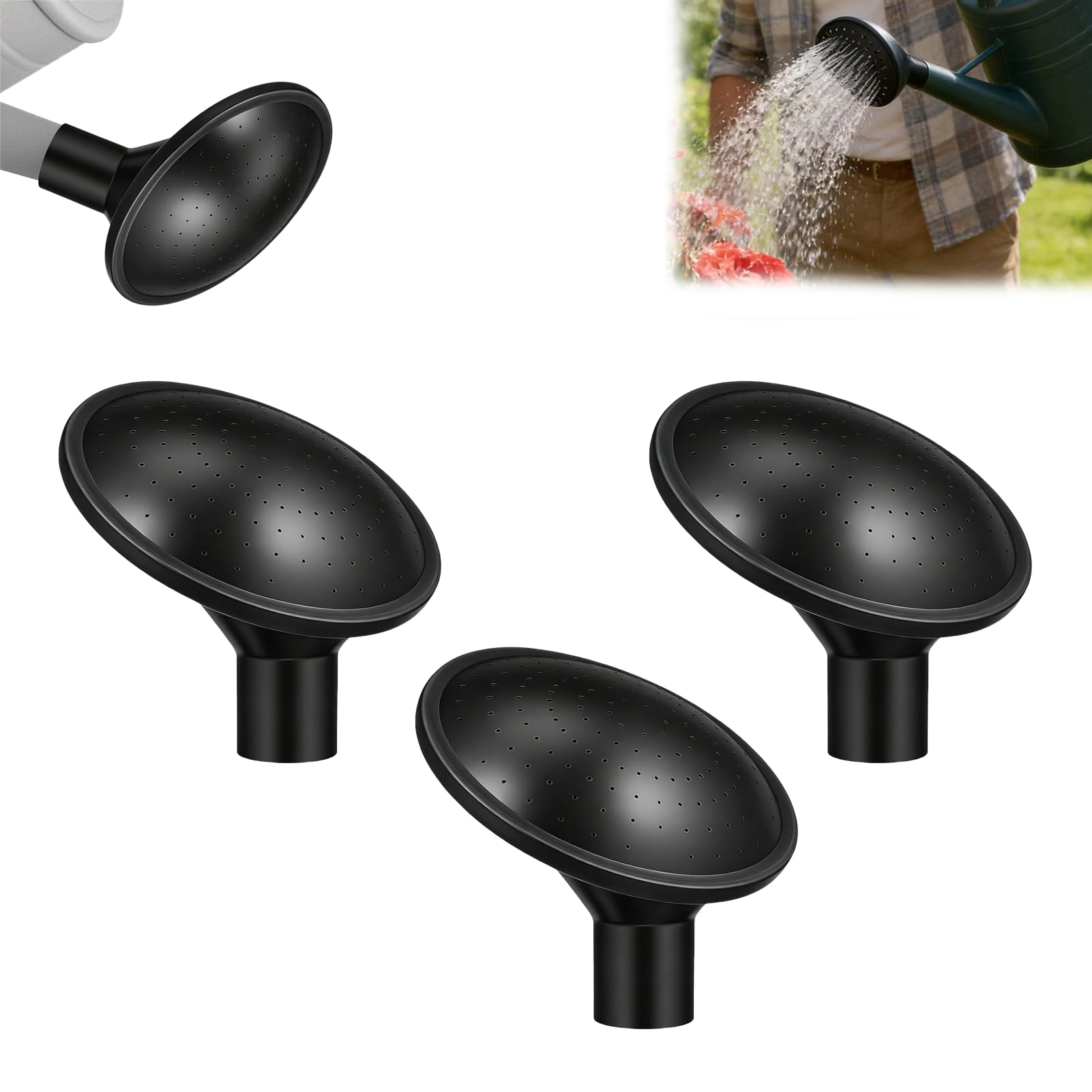 Watering Can Rose Head Replacement, Portable Garden Sprinkler (3Pieces)