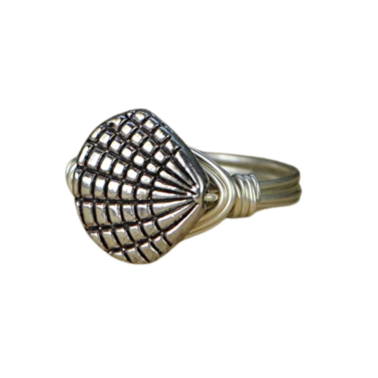 Seashell Pewter Bead and Sterling Silver, Yellow or Rose