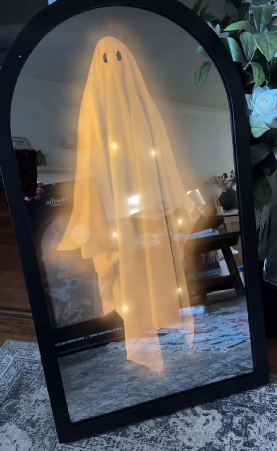 Fienza 500X240x50mm 2025 Halloween Novelty Ghost Mirror, Halloween Hologram Ghost Mirror, Spooky Scary Ghosts For Halloween Decor Indoor, Bedroom Kitchen And Fireplace Decor (500X240x50mm)