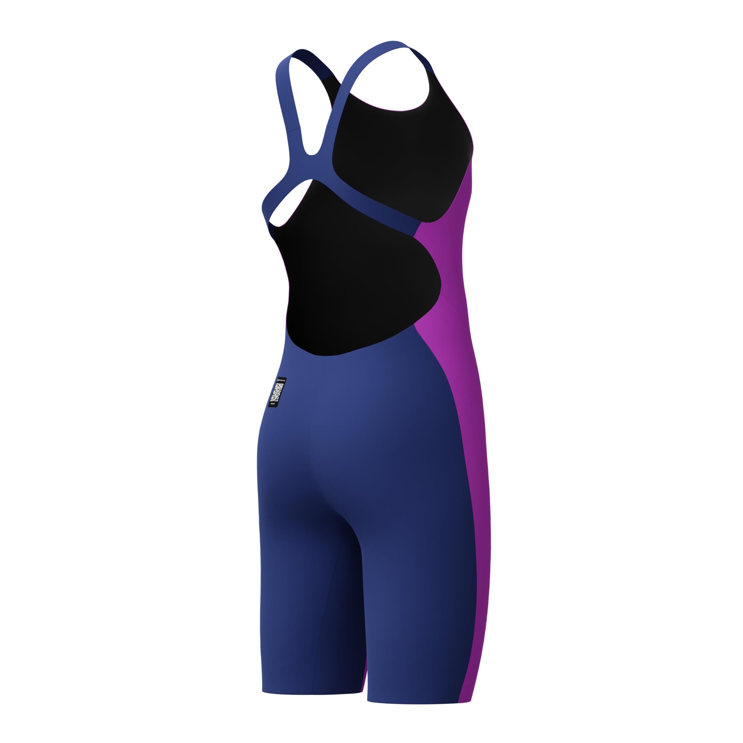 Speedo Fastskin Junior Endurance+ Max Badeanzug mit offenem Rücken, Kniehaut, Neongelb/Noble Navy