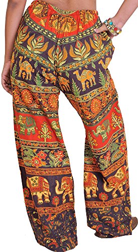 Image of Exotic India Casual Trousers from Pilkhuwa with Printed