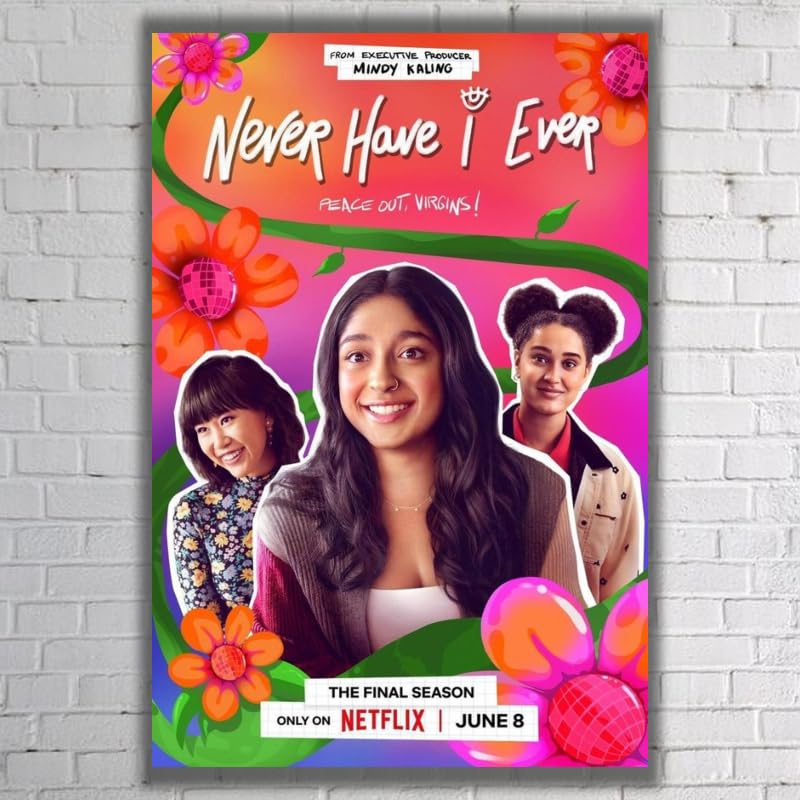 Never Have I Ever TV Series Season 4 Poster, Maitreyi Ramakrishnan Posters, Living Room Accessories, Canvas Wall Art Print Picture, Office Unframed
