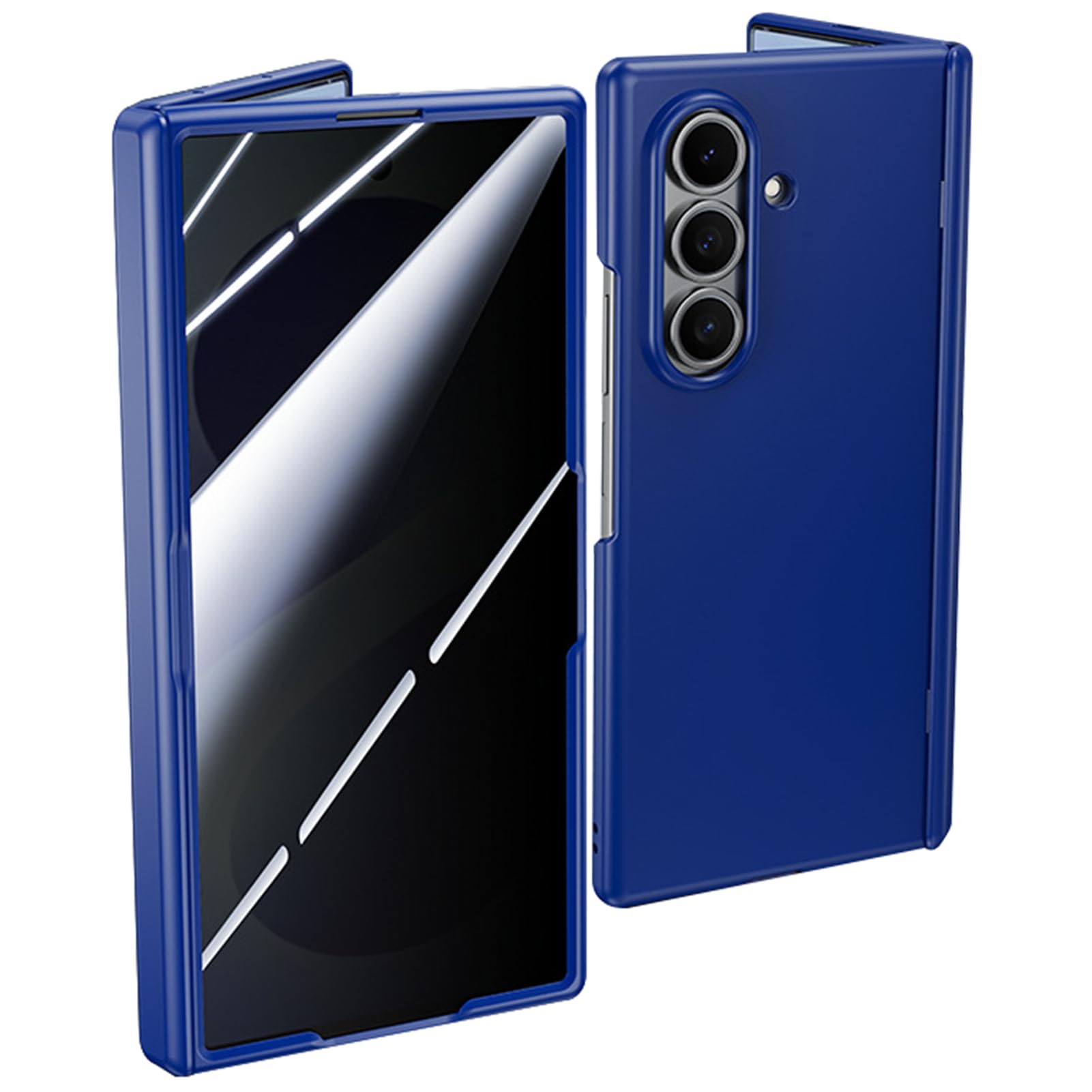 Matowe etui do Samsung Galaxy Z Fold 8 Ultra, ochrona przed wzrokiem, odporne na uderzenia etui odporne na odciski palców, lekkie zawiasy, niebieskie