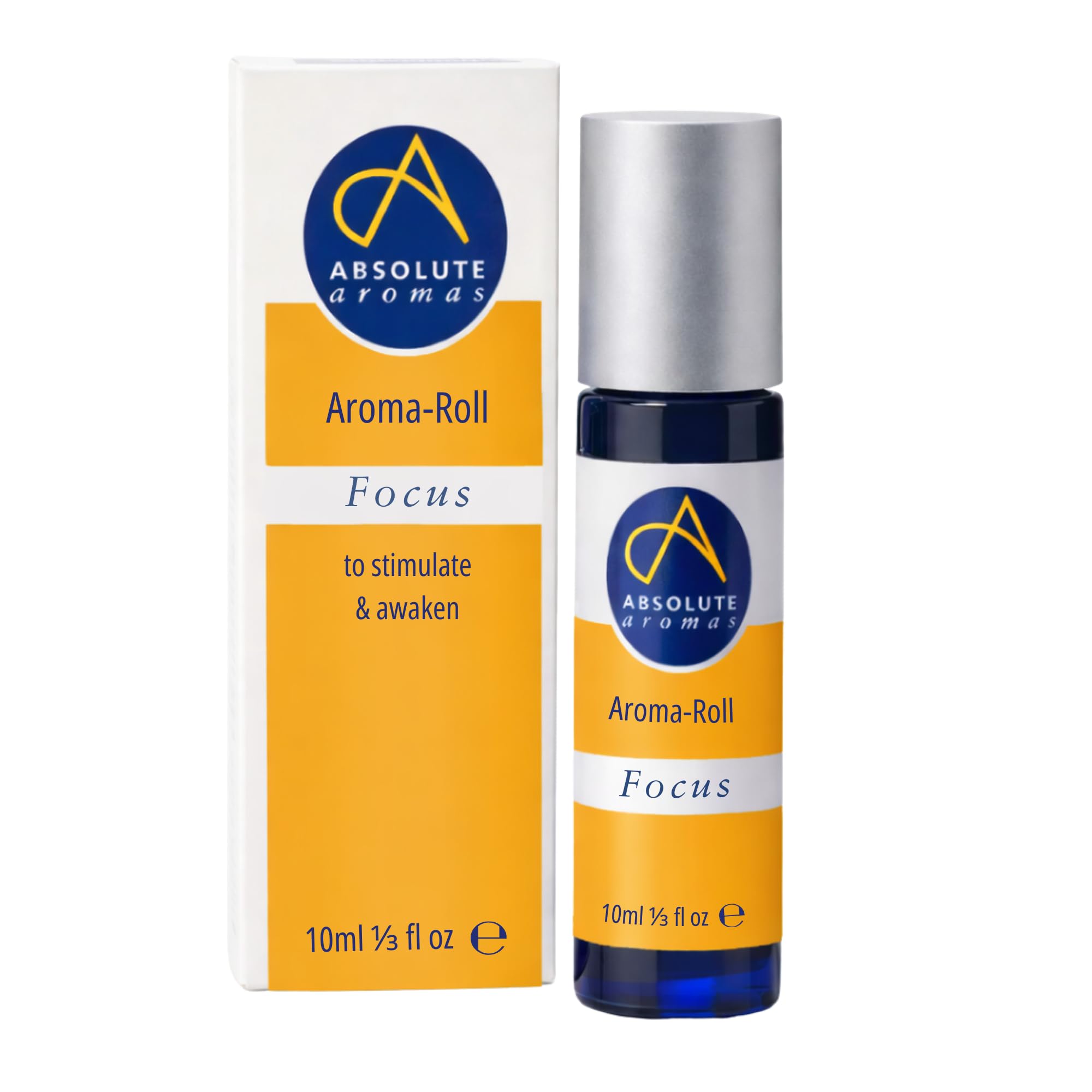 Absolute Aromas Focus Aroma-Roll Roller Ball - Contains 100% Pure, Natural Rosemary, Basil, Bergamot Essential Oil