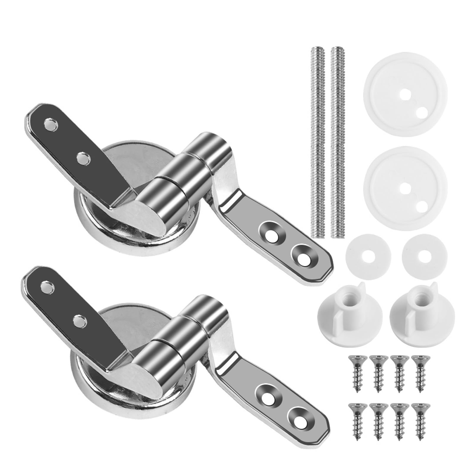 Mtksfdc Zinc Alloy Hinge Set Toilet Seat Toilet Seat Slow Close Quiet Lid Thickened Sturdy For Adults Universal Bathroom Accessories(Zinc Alloy Hinge Set)