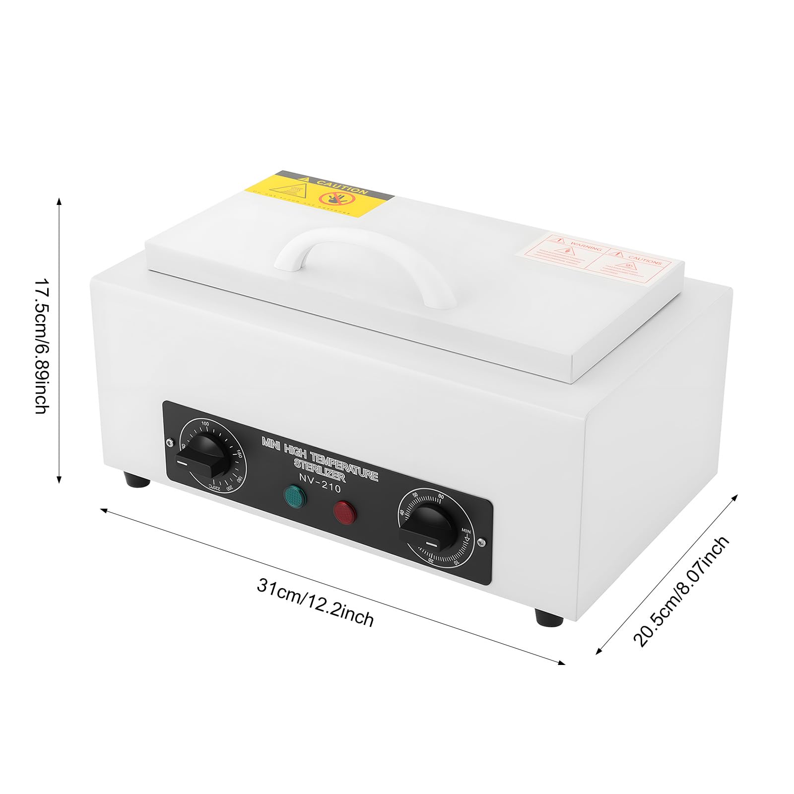 MINRS Esterilizador de aire caliente de 300 W, esterilizador de calor seco, desinfección 220 ℃ con temporizador, dispositivo de esterilización para uñas, para salones de belleza, salones de uñas,