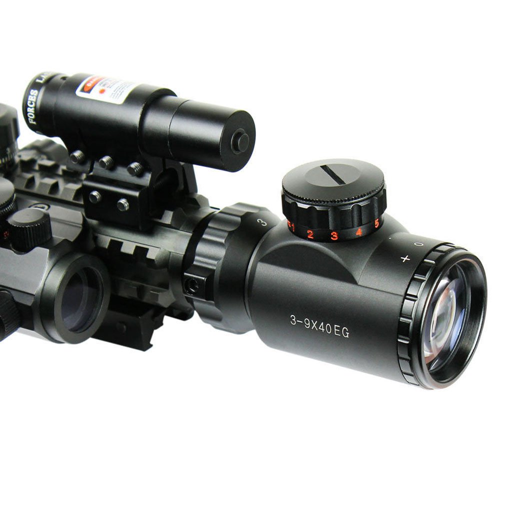 IRON JIA'S Visori Caccia Softair 3-9X40EG illuminato rosso/verde Dot Mirino vista con laser arma olografica vista Combo