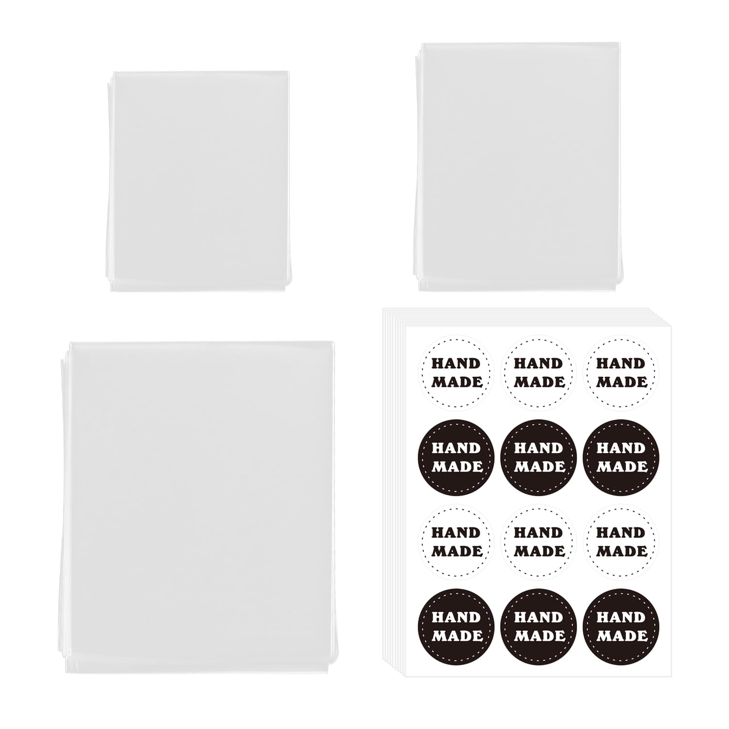 Ffdhwu Transparent 300 Packaging Bags And 120 Stickers, Clear Packaging Bags, Food Packaging Bags, Party Favor Bags, Party Supplies
