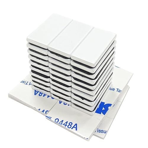 Paquete de 30 imanes de barra de neodimio fuertes con adhesivo de doble cara, imanes rectangulares de tierras raras impermeables epoxi para