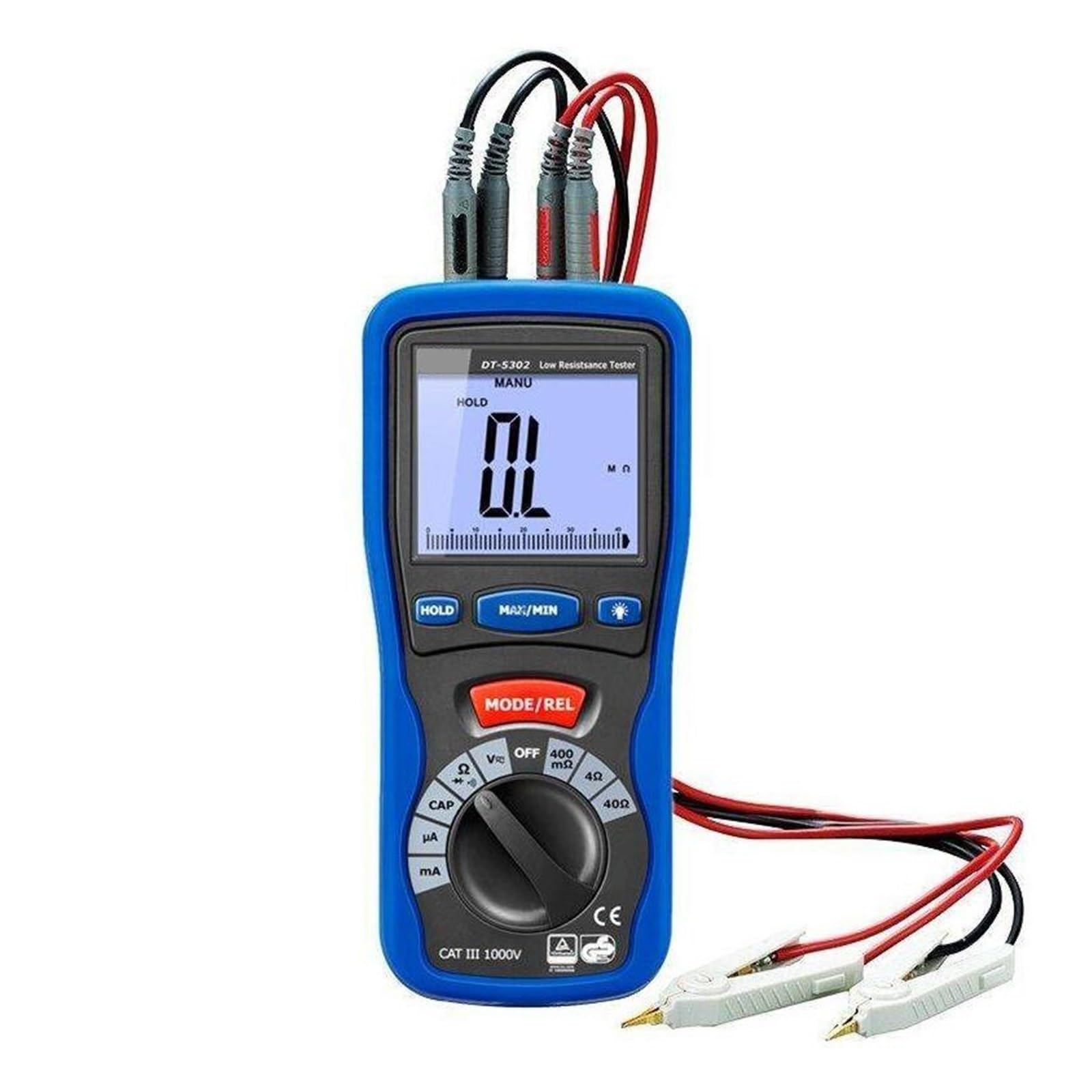 Tester di Resistenza Digitale DT-5302 Tester di Bassa Resistenza Messa a Terra Digitale Professionale Isolamento Milliohmmetro a Quattro Fili