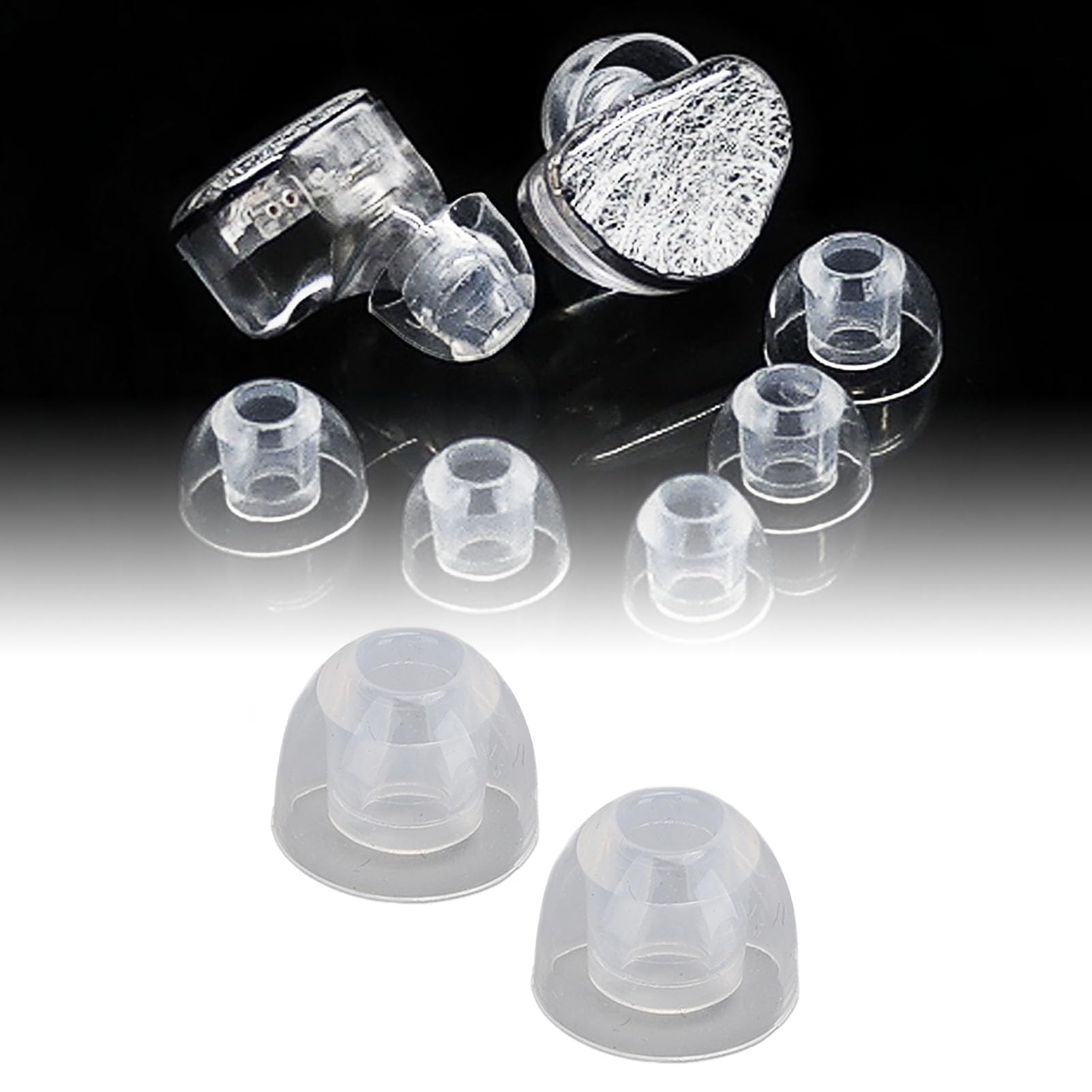 SIXRUN Silicone Earbud Replacement Tips, 4.5mm Inner Hole (14mm 12mm 11mm)