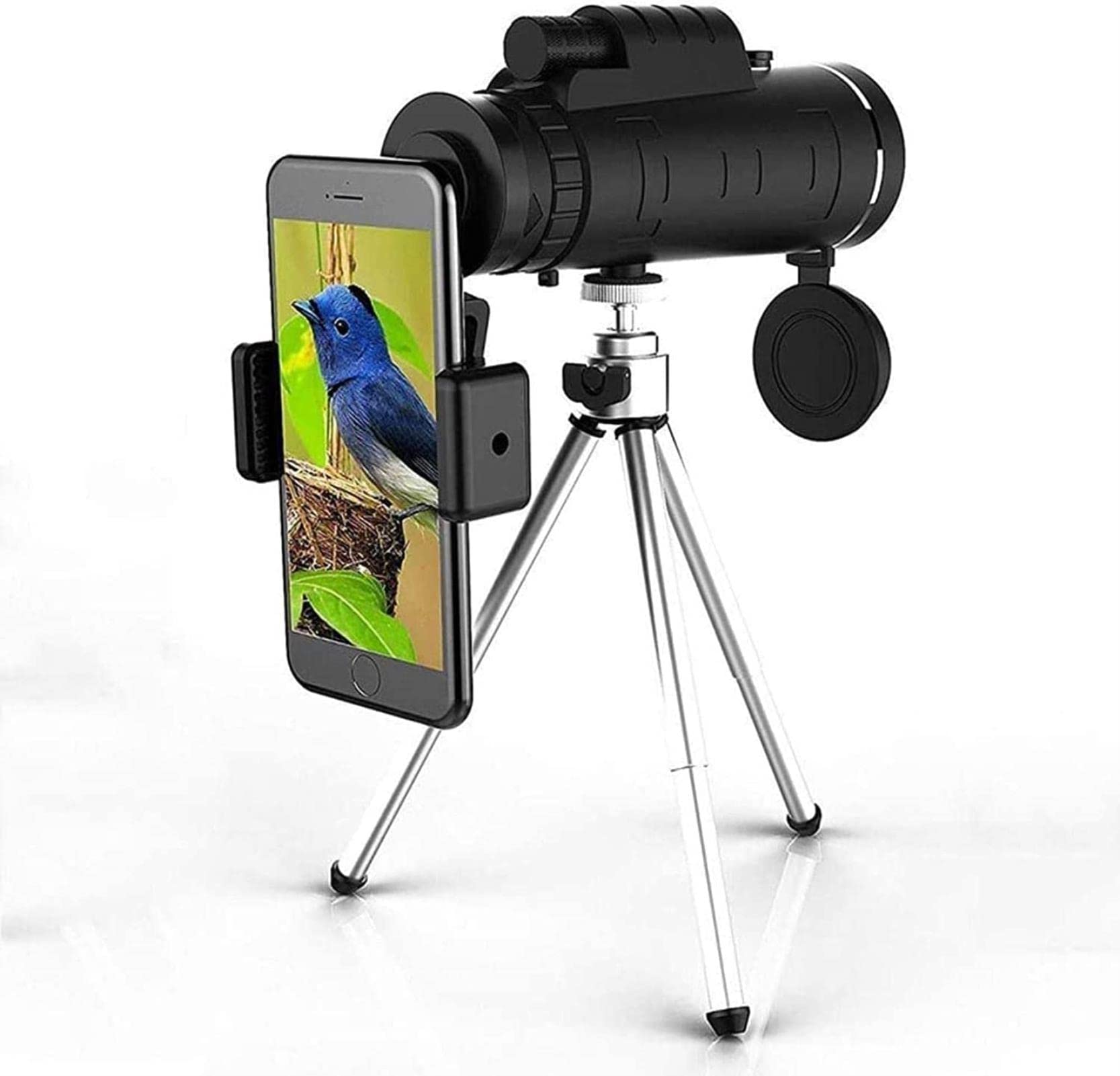 Monocular Telescope Waterproof monocular Telescope 50X60 with Phone Clip and Tripod for Bird Watching/Travel/