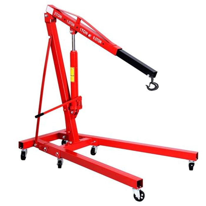 Buy QILIN Folding Hydraulic Engine Hoist 2Ton Capacity, Hydraulic Long Ram Jack, 4 Position