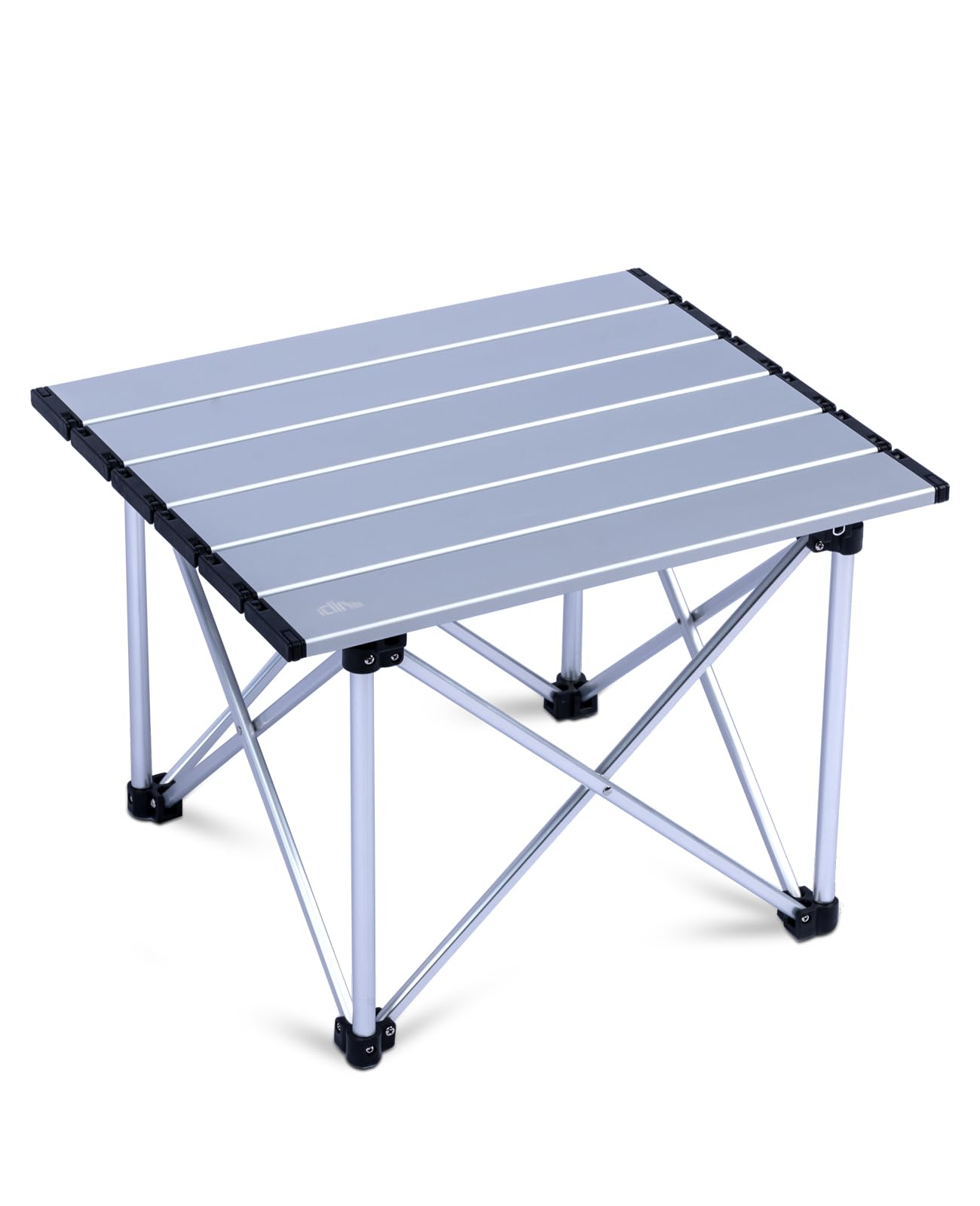 iClimb Ultralight Compact Camping Folding Table with Carry Bag (Reinforced Silver - S)