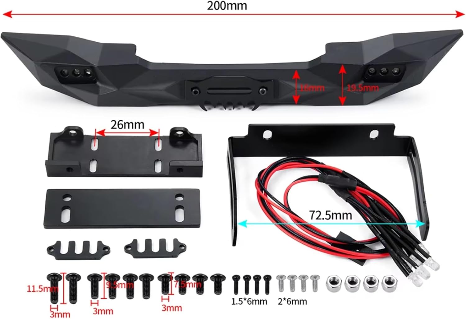 RCバンパーパーツ For TRX-4 For Axial For SCX10 II 90046 1/10 RC クローラーカーアル