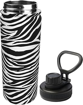 Amazon｜ストライプ ゼブラ柄 水筒 真空断熱 保温 保冷 直飲み