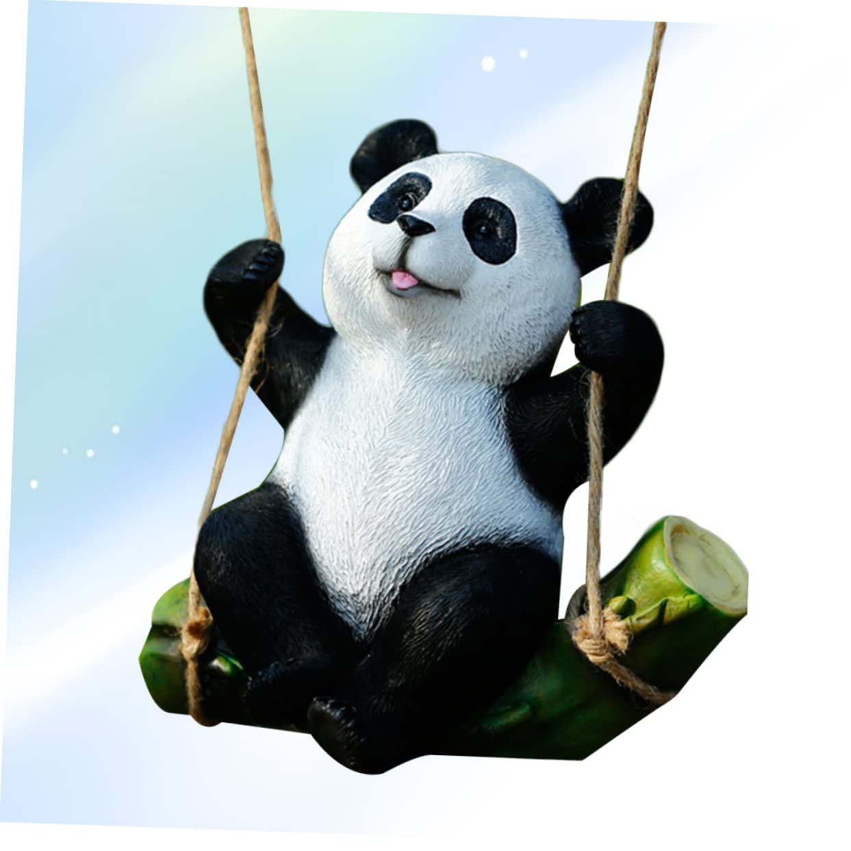 Toddmomy Estatua de Resina para Jardín Estatua de Animal Panda Columpio Decoración Resistente a La Intemperie para Patio