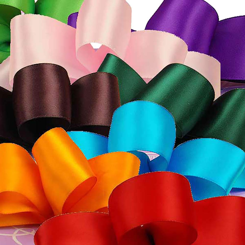 IHKFILAN Double Face Vivid Blue Satin Ribbon (25 mm x 22.86 m) Matt Shiny Gift Ribbon for Decorating & Crafts, Weddings, Christenings - Image 3