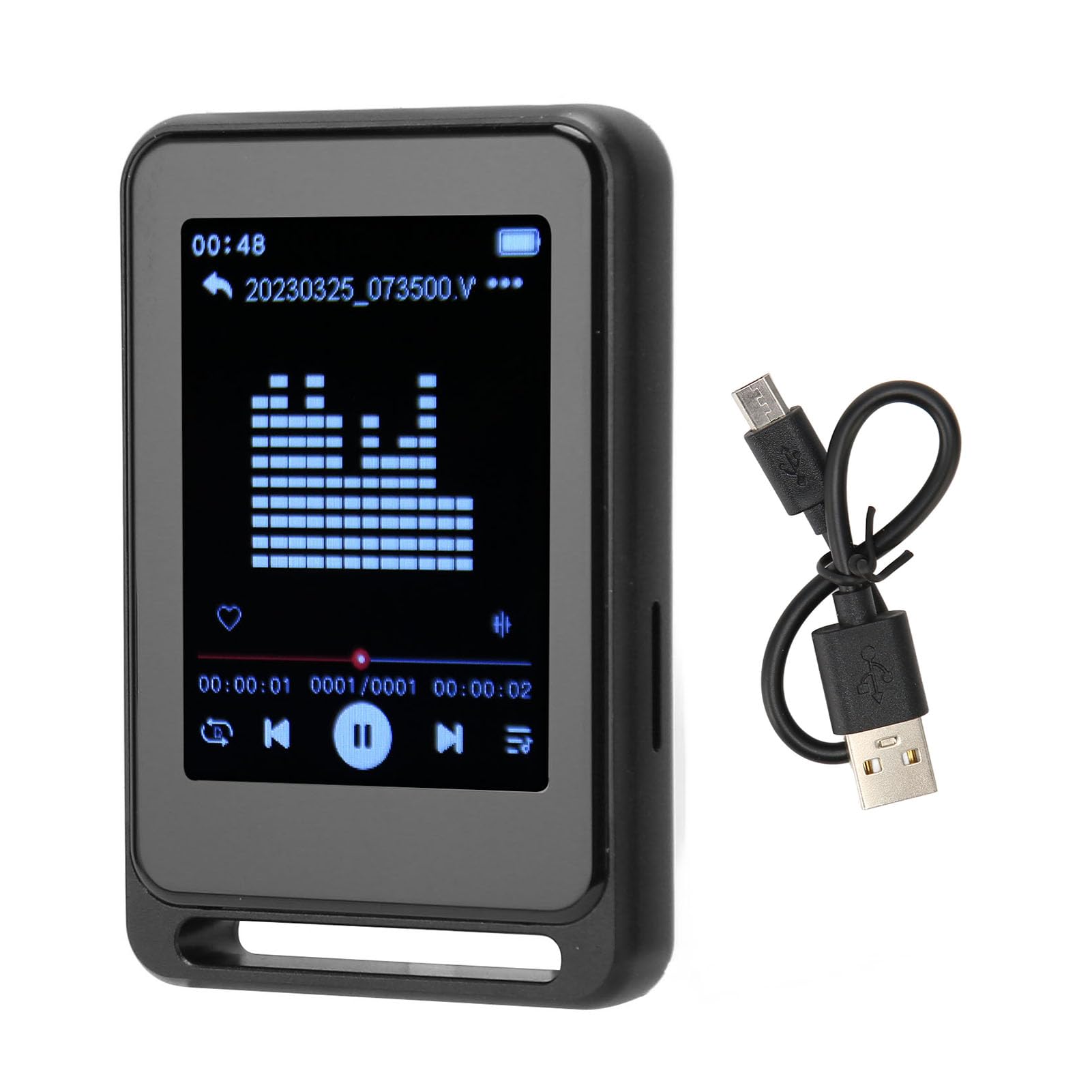 Septpenta Odtwarzacz MP3 Z Bluetooth, Odtwarzacz MP4 MP3 Z 2, 4 Calowym W Pełni Dotykowym Ekranem, Wbudowana Bateria Litowa 400 mAh, Odtwarzanie Zdjęć/Wideo/Radio FM/Dyktafon(32 GB)