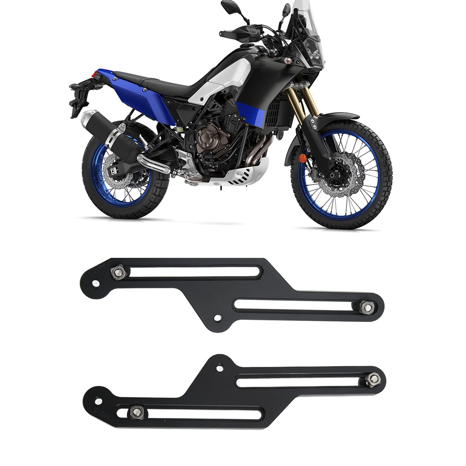 Aramox Regulatory przedniej szyby, para regulowanych czarnych anodowanych uchwytów przedniej szyby motocykla do Tenere 700 XT700Z 2019-2021