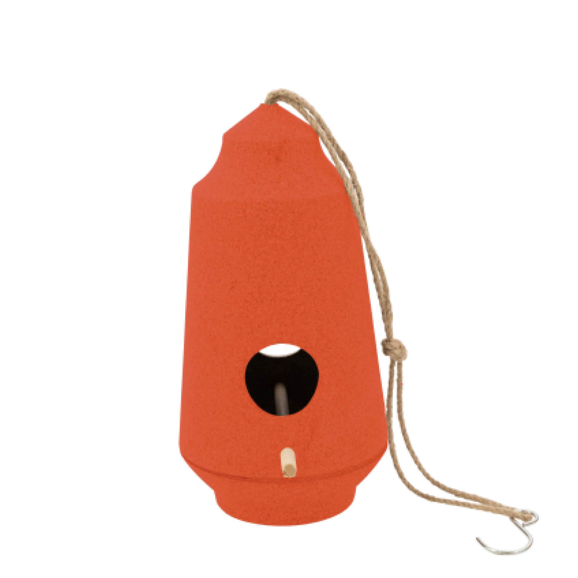 Point-​Virgule nichoir en Fibre de Bambou Orange 15.1cm H 28cm