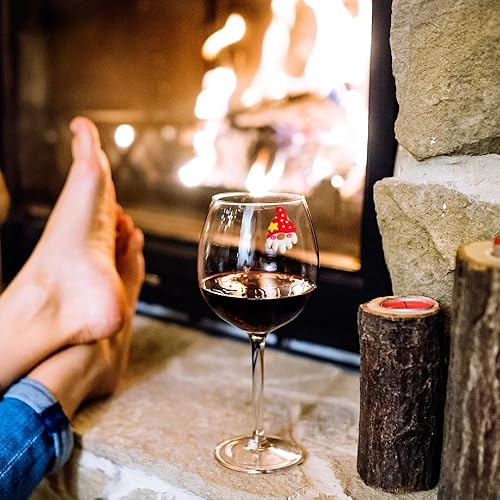 Miniatura 4 de Christmas Gnome Wine Glass Charms - Magnetic Markers to Identify Stemless or Stemmed Glasses - Fun Set of 6 by Simply Charmed