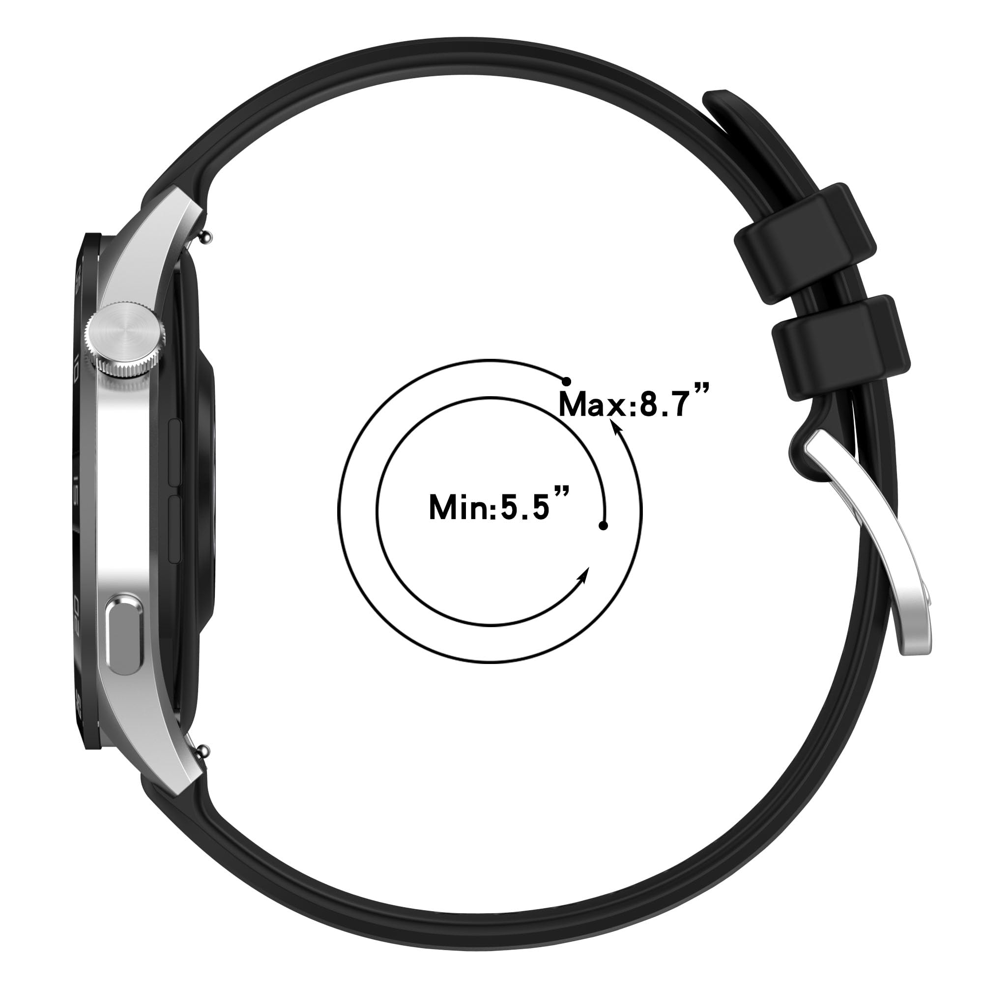 E ECSEM Bands Compatible for AviiHoug Replacement Wristbands, Colourful Silicone Bracelet Quick Release Strap Arm Bands for AviiHoug H23 Smart Watch, Soft and Durable