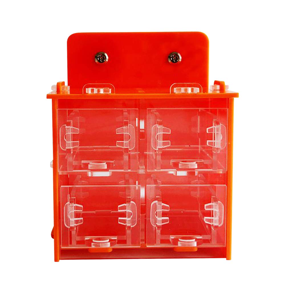 ZN Bird Foraging Toy Pet Bird Feeder Creative Foraging Systems 4-Big Boxes Seed Food Separated Compartment Intelligence Foraging Toy for Parrot Budgie Parakeet Cockatiel Conure (red)