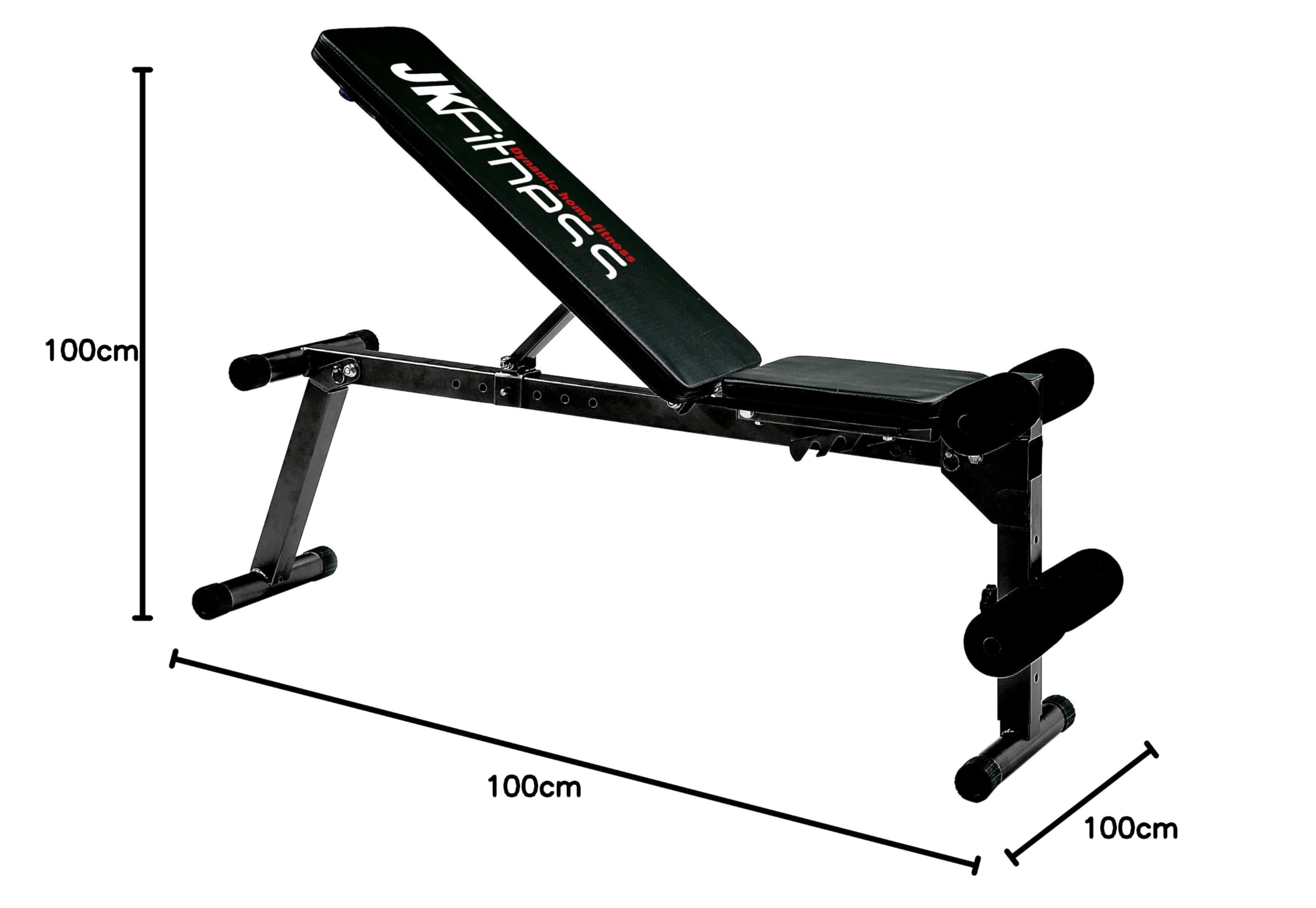 JK Fitness JK6040, Panca Regolabile 6 regolazioni inclinazione Seduta Unisex Adulto, Nero, Taglia Unica