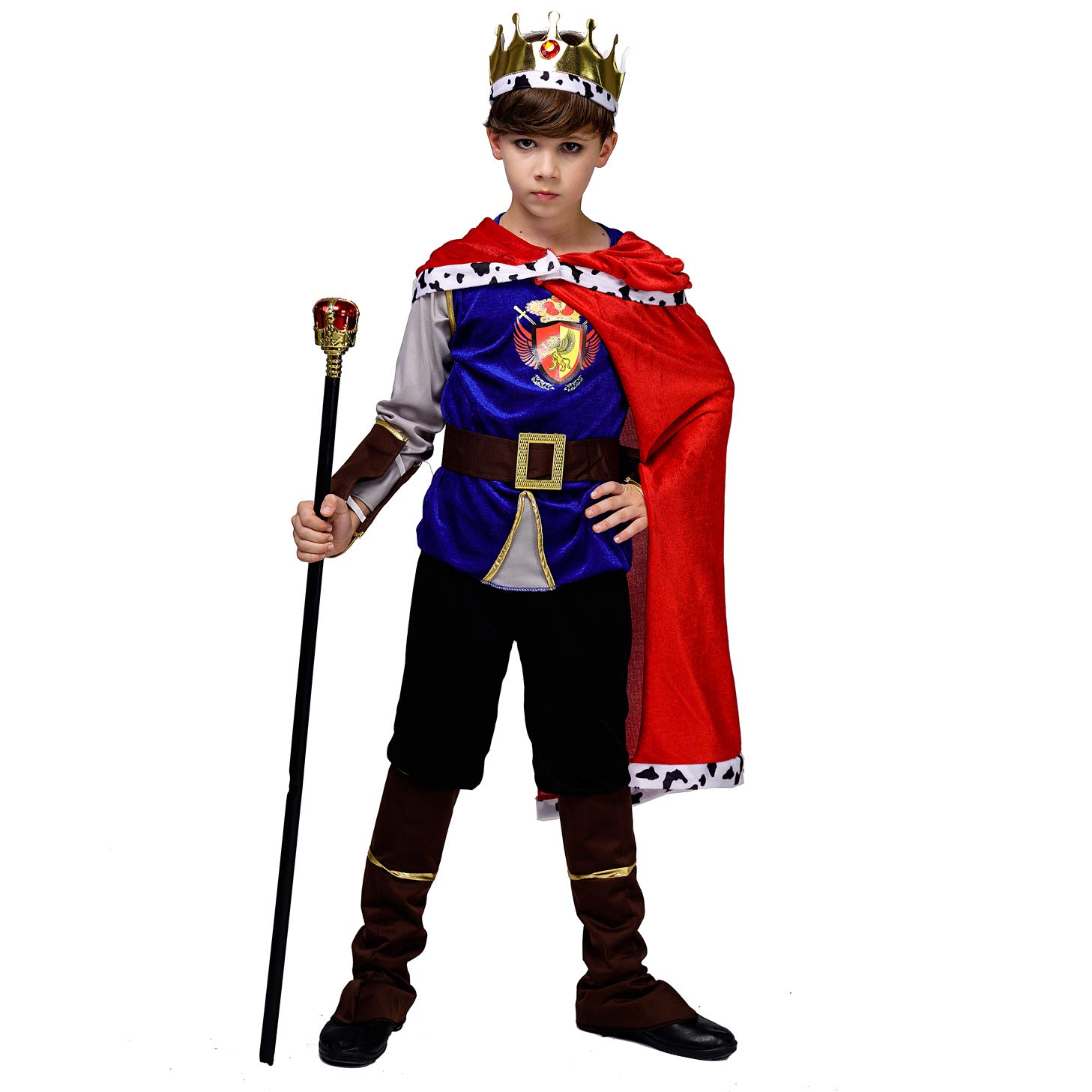 SEA HARE Costume da Re Medievale Deluxe Per Ragazzo (M:7-9 Anni)