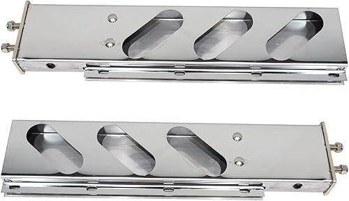 LOSTAR LSOT001584 - 2 perchas de 30 pulgadas con resorte con patrón de pernos de 2.5 pulgadas, acero inoxidable, cromado, modelo B, LSOT001584