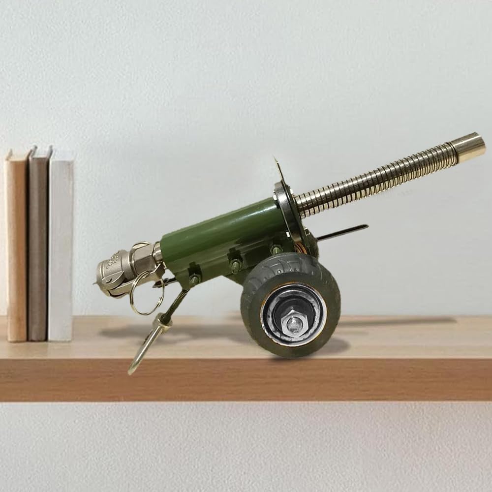 Cannone petardo, mini cannone che spara, in acciaio inox, modello da collezione ornamentale (modello pesante)