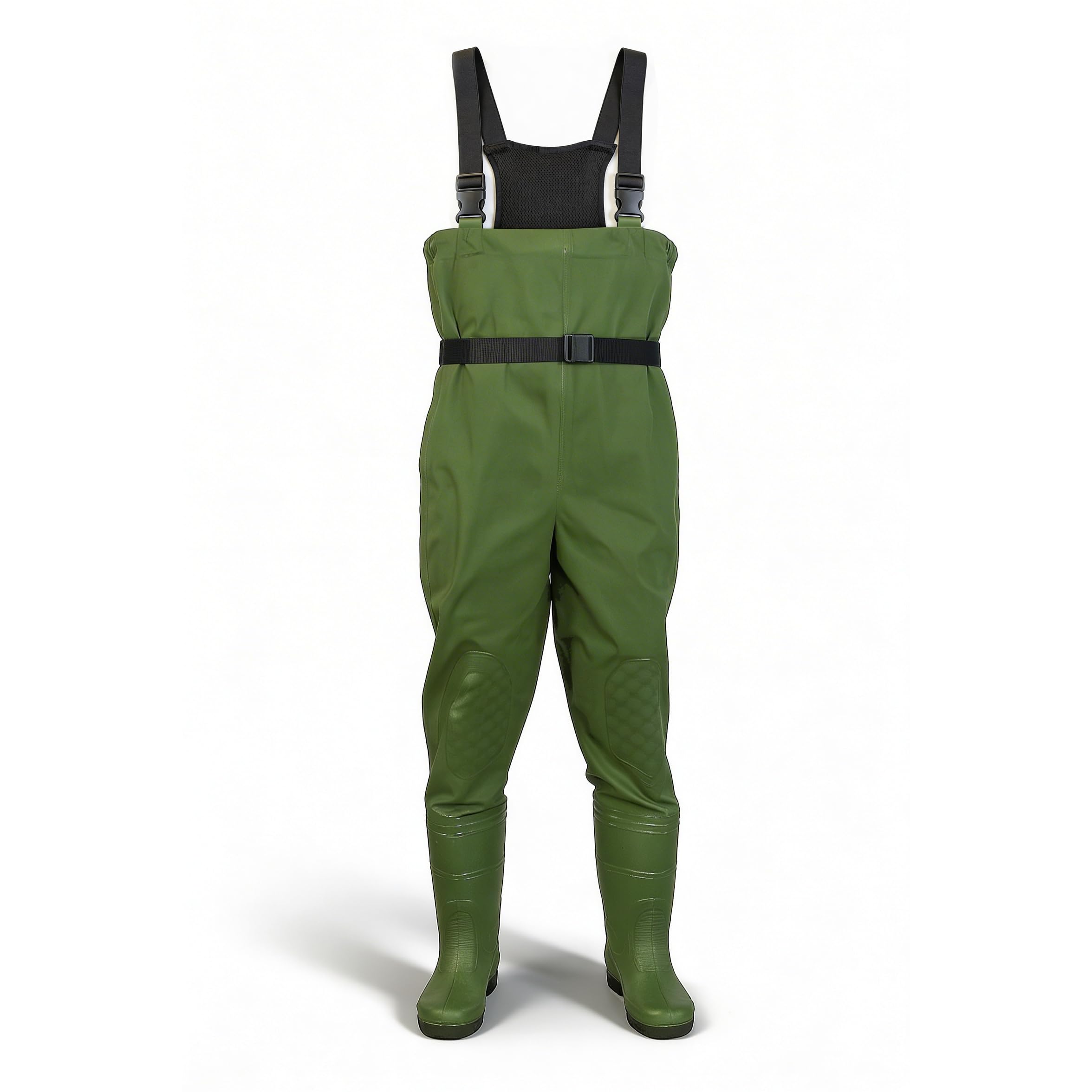 Wathose Anglerhose mit rutschfesten Gummistiefeln, Angelhose Gr. M - XL, Teichhose, Angelstiefel Watstiefel Gr. 41-45, wasserdicht