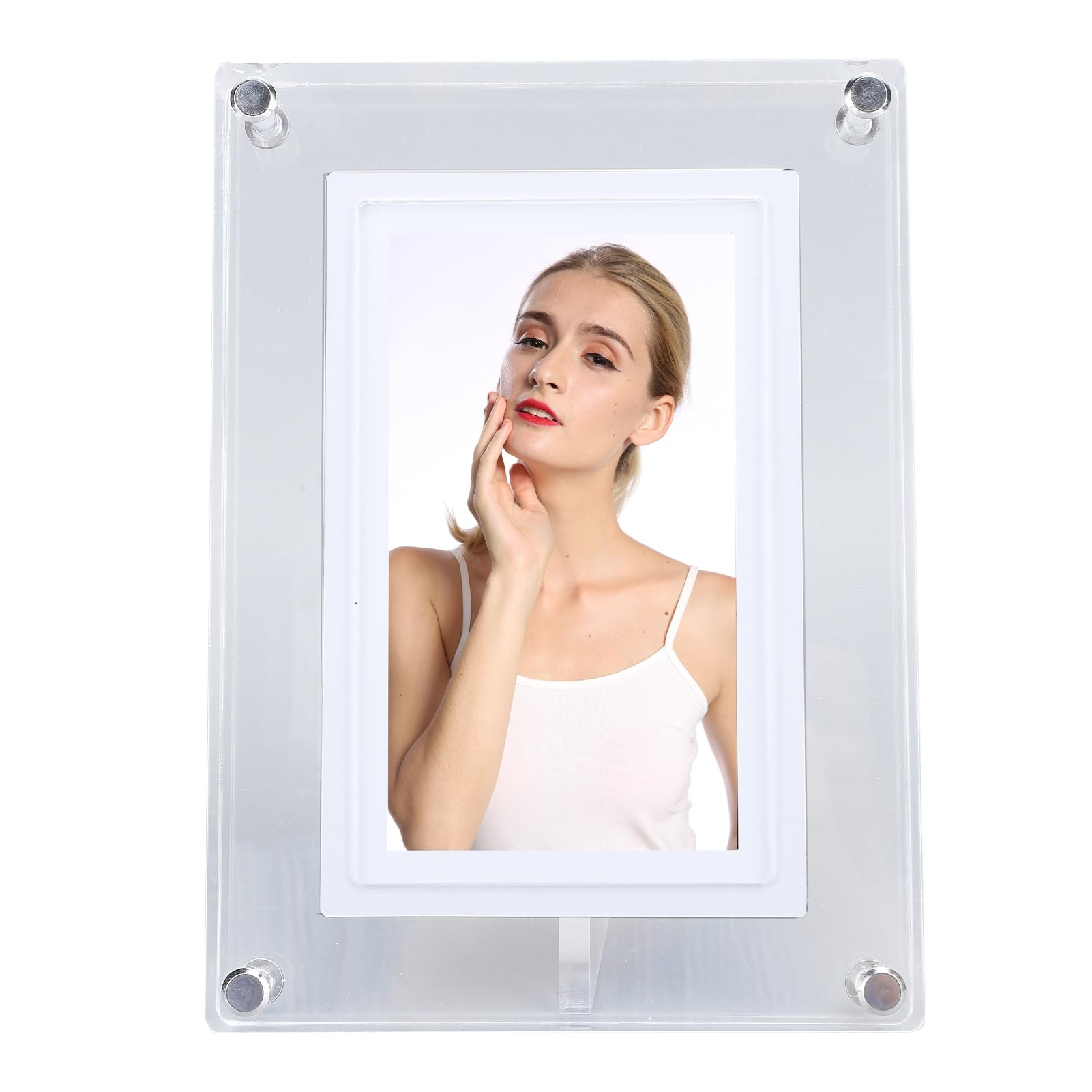 5 Inch Acrylic Digital Picture Frame, Colorful LED Digital Art Photo Frame, Automatic Rotating, 4G Memory, Play Video and Music, 854x480 Resolution, for Home Office