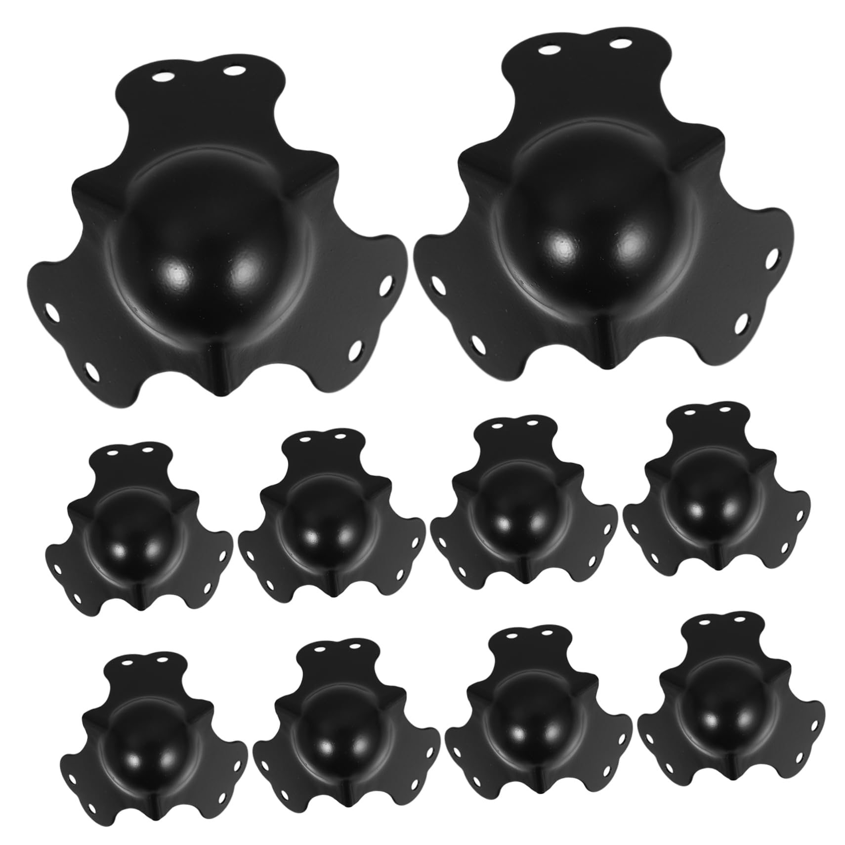MUCKLILY Chrome Plated Case Corner Guard 10pcs Ball Corner Right Angle Protectors Furniture Corner Protectors Easy Install for Flight Case